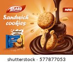 sandwich chocolate cookies ad ... | Shutterstock .eps vector #577877053