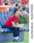 Small photo of CARSON, CA - JULY 31: Arsenal manager Arsene Wenger during the friendly soccer game between Chivas Guadalajara and Arsenal at the StubHub Center.