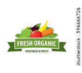 organic food emblem and badge | Shutterstock .eps vector #596666726