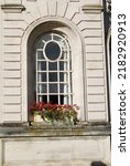 Cardiff City Hall, Wales. White stone building with beautiful windows and statues