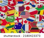 Small photo of National Football Team Flags Qatar World Cup Tournament Championship All Flag Badge Embroidery Patches