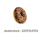 Tasty chocolate donut, isolated on white. High quality photo