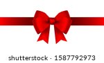 red bow for gift and greeting... | Shutterstock .eps vector #1587792973