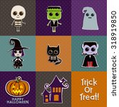 halloween characters icon set | Shutterstock .eps vector #318919850