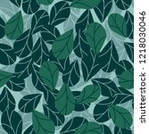 seamless pattern with leaves | Shutterstock .eps vector #1218030046