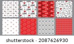 heart seamless patterns set.... | Shutterstock .eps vector #2087626930