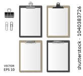 set of realistic clipboards... | Shutterstock .eps vector #1040383726