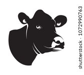 abstract black cow head  | Shutterstock .eps vector #1072990763