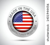 made in america flag metal icon  | Shutterstock .eps vector #1401944456