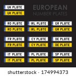 set of european number plates | Shutterstock .eps vector #174994373