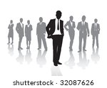 man ahead of the crowd | Shutterstock .eps vector #32087626