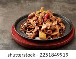 stir fried Diced Beef Filet and mushroom with Black Pepper