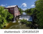 Old Grist Mill with Water Wheel and Dam