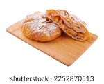 Baking puff pastry vertuta with apple or strudel