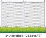 Fence And Grass Isolated