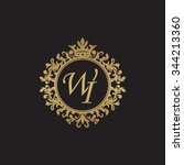 wi initial luxury ornament... | Shutterstock .eps vector #344213360