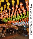 Small photo of Lamphun, Thailand, 21 Nov 2023, Festival of 100,000 Lanterns at Wat Phra That Haripunchai Woramahawihan or Yi Peng Lantern Festival in Lamphun Province