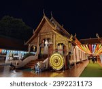 Small photo of Lamphun, Thailand, 21 Nov 2023, Festival of 100,000 Lanterns at Wat Phra That Haripunchai Woramahawihan or Yi Peng Lantern Festival in Lamphun Province