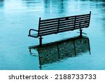 Park Bench Submerged In River ...