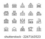 building related line icon set. ...