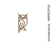 linear owl logo  | Shutterstock .eps vector #484902916
