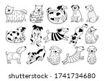 collection of cute dogs. set of ... | Shutterstock .eps vector #1741734680