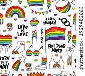 lgbtq seamless pattern with... | Shutterstock .eps vector #1929482663