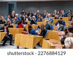 Small photo of THE HAGUE, NETHERLANDS - JANUARY 24: Members of the Tweede Kamer during the Farewell and medal awarding of Gert-Jan Segers at the Dutch Tweede Kamer parliament on January 24, 2023 in The Hague, Nether