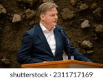 Small photo of DEN HAAG, NETHERLANDS - APRIL 5: Pieter Omzigt (Omzigt) in House of Representatives during a debating at the Tweede Kamer on 5 April, 2023 in Den Haag, Netherlands