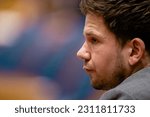 Small photo of DEN HAAG, NETHERLANDS - APRIL 5: Gideon van Meijeren (FVD) in House of Representatives during a debating at the Tweede Kamer on 5 April, 2023 in Den Haag