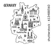 Handdrawn Map Of Germany With...