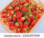 Red Ripe Strawberries Fruit In...