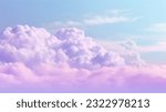 Small photo of Beautiful sky on colorful gentle light day background. Sunny and fluffy clouds with magical violet and purple color cloud. Picturesque