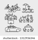 family leisure vector line icons | Shutterstock .eps vector #1312936346