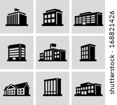 buildings icons | Shutterstock .eps vector #168821426
