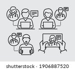 doctor and patient using online ... | Shutterstock .eps vector #1906887520