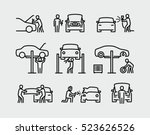 auto mechanic working on a car... | Shutterstock .eps vector #523626526