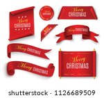 scroll red  merry christmas.... | Shutterstock .eps vector #1126689509