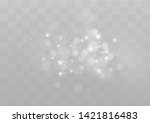the dust sparks and golden... | Shutterstock .eps vector #1421816483