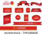 scroll red  merry christmas ... | Shutterstock .eps vector #749188600