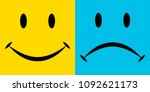 smile and sorrow  the emotions... | Shutterstock .eps vector #1092621173