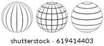 Set Spheres Globe Earth Grid ...