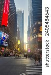 Small photo of New York, USA, May-30-2023, Times Square dazzles with towering buildings, ceaseless crowds, and a dynamic charm, symbolizing a brightly lit, unceasing urban life that never fades.