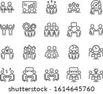 set of teamwork icons  meeting  ... | Shutterstock .eps vector #1614645760