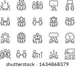 set of meeting icons  people ... | Shutterstock .eps vector #1634868379