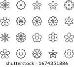 set of flower icons  floral ... | Shutterstock .eps vector #1674351886
