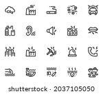 set of pollution line icons ... | Shutterstock .eps vector #2037105050