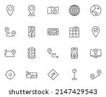 set of location map line icons  ... | Shutterstock .eps vector #2147429543