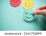 Small photo of mental health in human,emotion happy angry indifferent,review customer