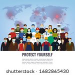 people in protective medical... | Shutterstock .eps vector #1682865430